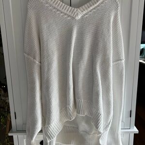 Free People Cream V-Neck Sweater